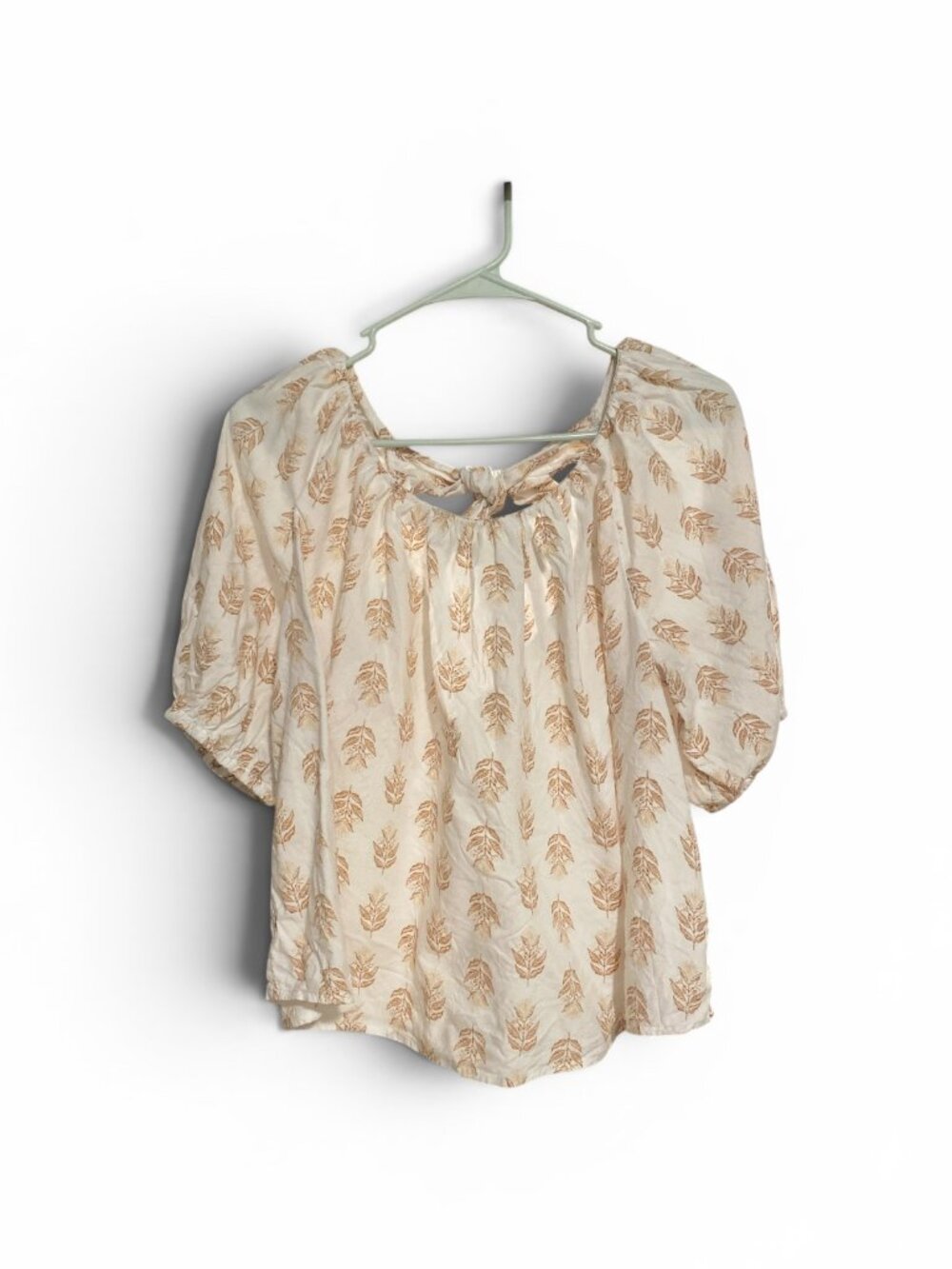 Old Navy White Cream Floral Tie-Back Flowy Crop Top Women's Medium Tall